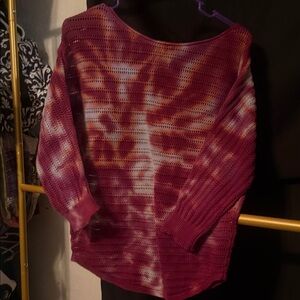 St. John's Bay Burgundy and Orange Women's Sweater